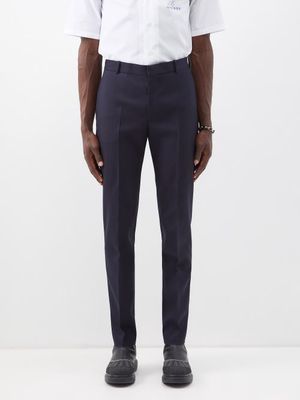 Alexander Mcqueen - Wool-gabardine Suit Trousers - Mens - Navy