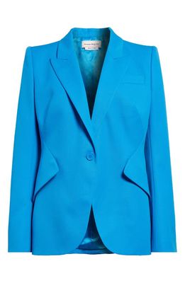 Alexander McQueen Wool Grain de Poudre Jacket in Lapis Blue