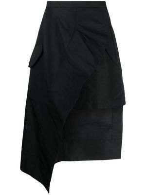 Alexander McQueen wrap-design asymmetric midi skirt - Black