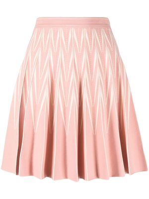 Alexander McQueen zig-zag knit pleated skirt - Pink