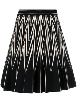 Alexander McQueen zig-zag pleated mini skirt - Black