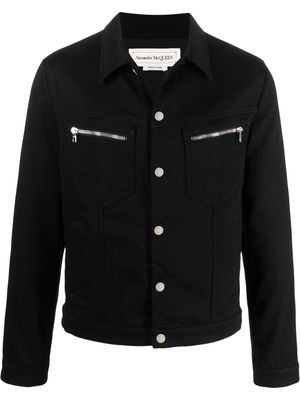 Alexander McQueen zip-detail denim jacket - Black