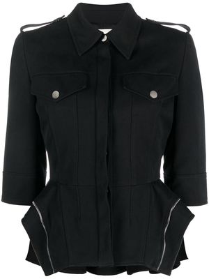 Alexander McQueen zip-detail fitted jacket - Black