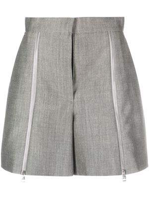 Alexander McQueen zip-detail wool mini shorts - Grey