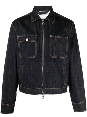 Alexander McQueen zip-up denim jacket - Blue