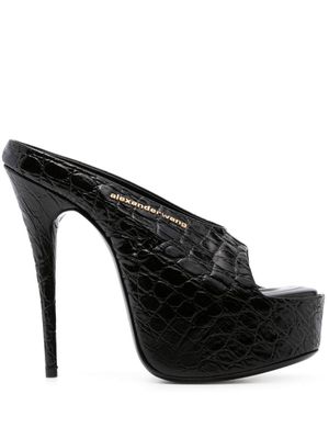 Alexander Wang 150mm crocodile-effect sandals - Black