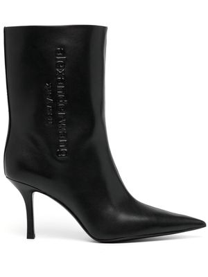 Alexander Wang 85mm logo-embossed leather boots - Black