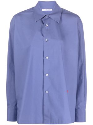 Alexander Wang apple-appliqué poplin cotton shirt - Blue