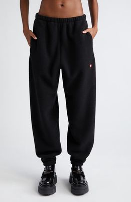 Alexander Wang Apple Patch Fleece Sweatpants in Black