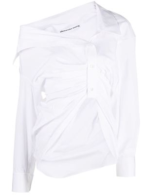 Alexander Wang asymmetric ruched shirt - White