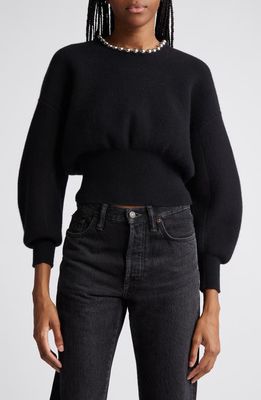 Alexander Wang Ball Chain Detail Wool Blend Sweater in Black