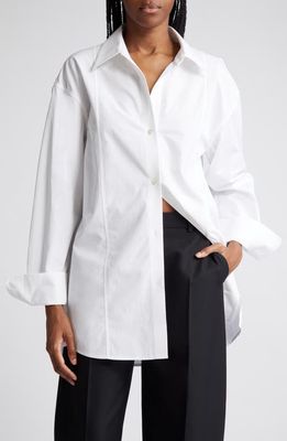 Alexander Wang Bead Detail Cotton Button-Up Shirt in White