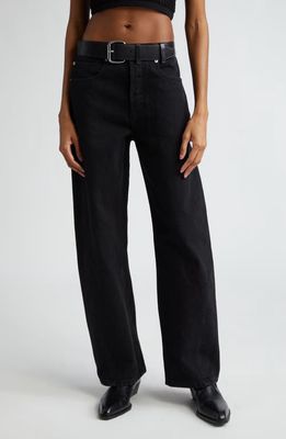 Alexander Wang Belted Balloon Leg Jeans in Washed Black