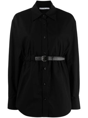 Alexander Wang belted cotton tunic shirt - Black