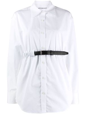 Alexander Wang belted cotton tunic shirt - White