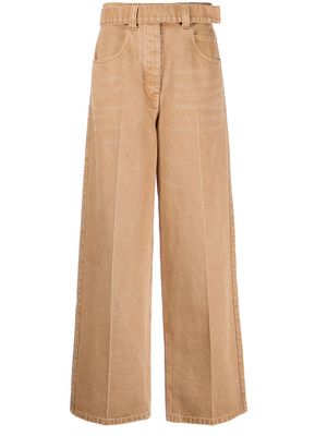 ALEXANDER WANG belted wide-leg jeans - Brown
