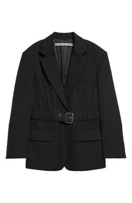 Alexander Wang Belted Wool Blazer in Black