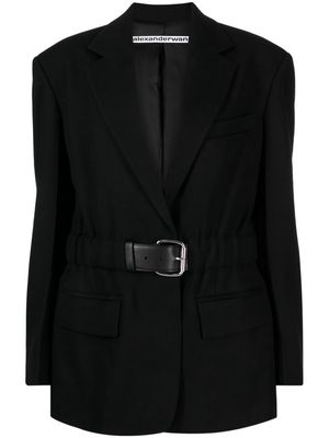 Alexander Wang belted wool-canvas blazer - Black