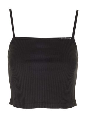 Alexander Wang Black Ribbed Cotton Top