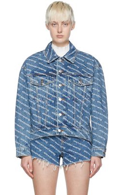 Alexander Wang Blue Drop-Tail Denim Jacket