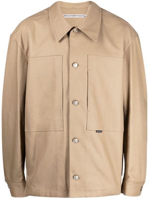 Alexander Wang button-up cotton shirt jacket - Neutrals