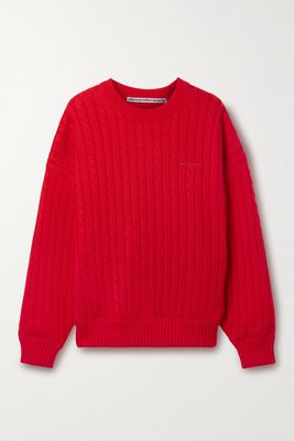 Alexander Wang - Cable-knit Cotton-blend Sweater - Red