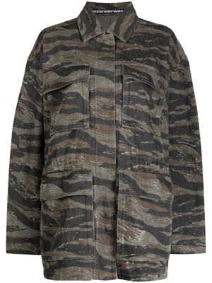 Alexander Wang camouflage-pattern denim jacket - Green