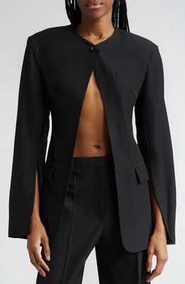 Alexander Wang Collarless Slit Detailing Tailored Jacket in Black