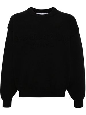 Alexander Wang crochet-logo cotton-blend sweatshirt - Black