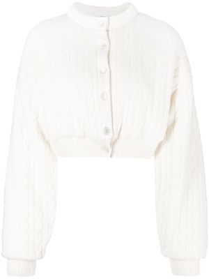 Alexander Wang cropped cable-knit cardigan - White