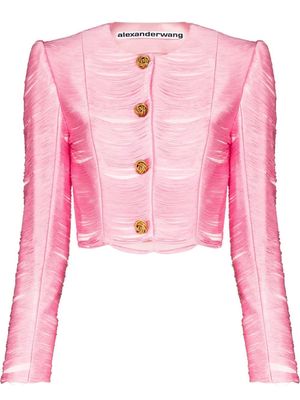 Alexander Wang cropped fringed jacket - Pink