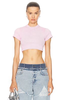 Alexander Wang Cropped Short Sleeve Top in Pink