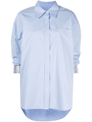 Alexander Wang crystal-cuff cotton shirt - Blue