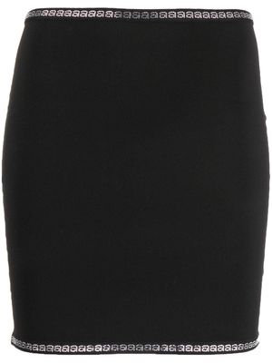 Alexander Wang crystal-embellished fitted skirt - Black