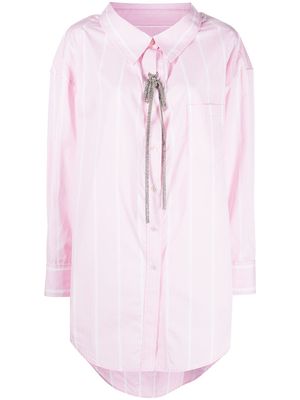 Alexander Wang crystal-embellished striped shirt - Pink