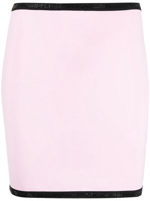 Alexander Wang crystal-logo-trim mini skirt - Pink