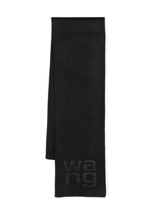 Alexander Wang debossed-logo knit scarf - Black