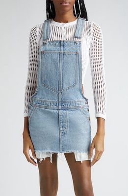 Alexander Wang Denim Overall Dress in Vintage Faded Indigo