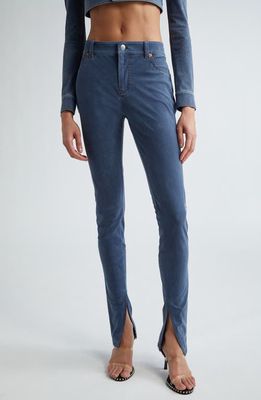 Alexander Wang Denim Trompe l'Oeil Slit Hem Pants in Dark Night