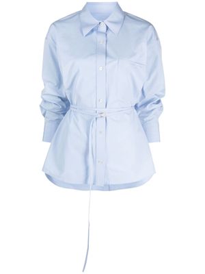 Alexander Wang detachable-belt puffed-sleeves shirt - Blue