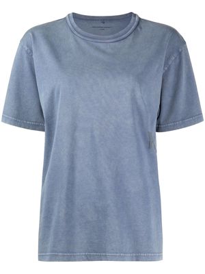 Alexander Wang distressed logo-print T-shirt - Blue