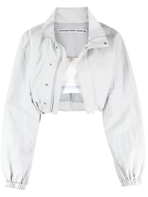 Alexander Wang double-layer cropped track jacket - Grey
