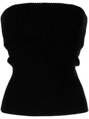 Alexander Wang double-layer ribbed-knit strapless top - Black