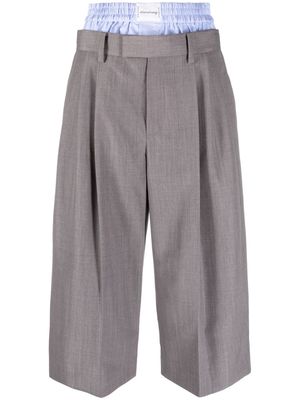 Alexander Wang double-waist cropped trousers - Grey
