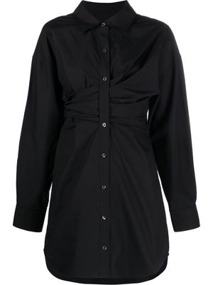 Alexander Wang draped cotton shirt dress - Black