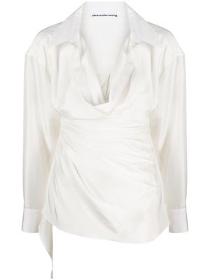Alexander Wang draped silk shirt - White