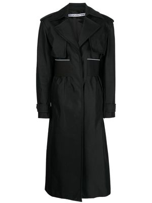 Alexander Wang elasticated-logo trench coat - Black