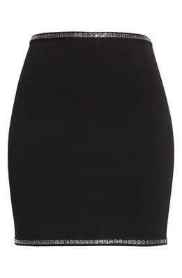 Alexander Wang Embellished Crystal Logo Miniskirt in Black