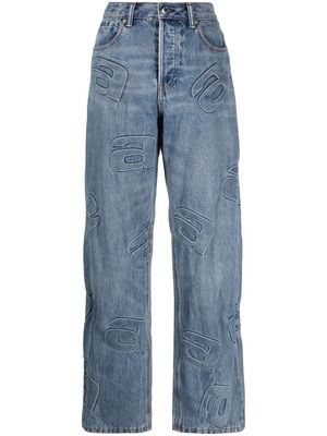 Alexander Wang embellished wide-leg jeans - Blue
