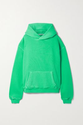 Alexander Wang - Embossed Cotton-jersey Hoodie - Green